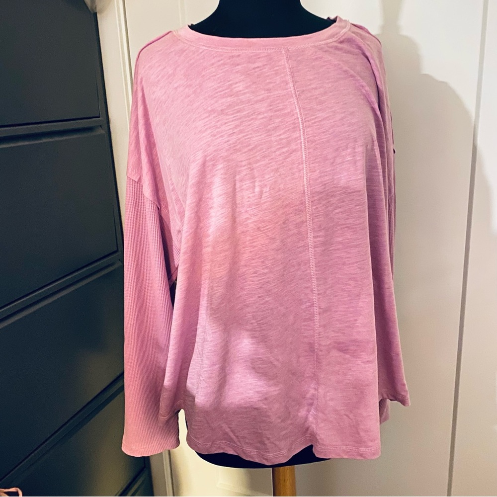 Top Lavender ribbed long sleeve